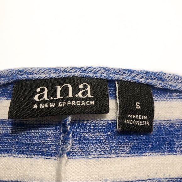 a.n.a Striped Fine Knit Sweater Top V neck Floaty - Picture 7 of 7